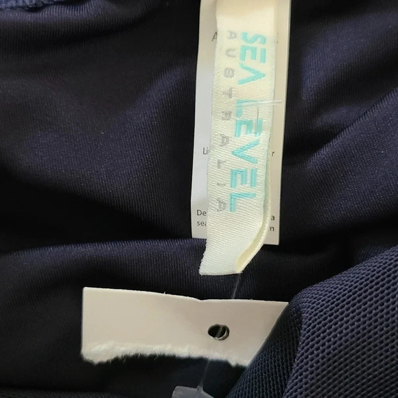 New Sea Level Navy Cross Front Tankini Swim Top 4 - Picture 6 of 8